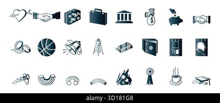 Collection de diverses icônes dessinées à la main représentant divers concepts isolés sur fond blanc Illustration de Vecteur