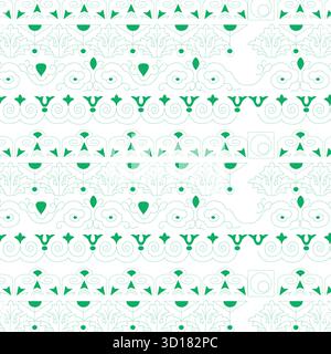 Motif géométrique complexe avec des formes de losange sarcelle et des points isolés sur fond blanc Illustration de Vecteur