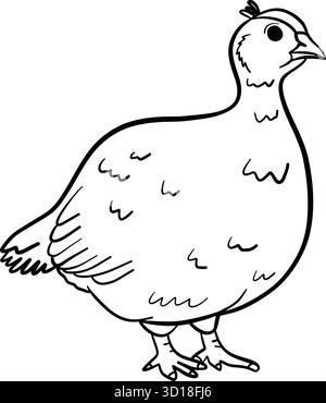 Coloriage page illustration vectorielle de pintade pour les enfants. Facile à utiliser et à personnaliser. Parfait pour les feuilles de travail préscolaires et maternelles Illustration de Vecteur