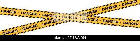 zone de danger, ne croisez pas le ruban isolé. Illustration vectorielle Illustration de Vecteur