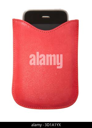 étui de téléphone sur fond blanc Banque D'Images