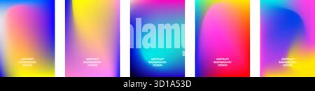 Collection d'affiches abstraites de design dégradé vibrant. Illustration vectorielle Illustration de Vecteur