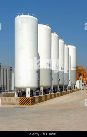 Réservoir de gaz d'usine Banque D'Images