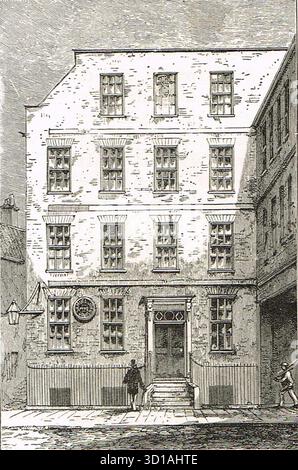 Maison du Dr Johnson, 17 Gough Square, au XIXe siècle Banque D'Images