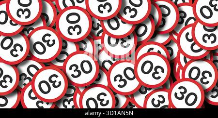 Signalisation routière et routière. Panneaux réglementaires : ces panneaux dictent les règles de circulation et sont souvent noirs, blancs et rouges, bien que les couleurs puissent varier. Exemples : arrêt, rendement, limite de vitesse et ne pas entrer. Panneaux d'avertissement : ces panneaux avertissent les conducteurs des dangers potentiels et des conditions à venir. Les exemples incluent des panneaux pour les routes sinueuses, les passages à cerfs et les passages pour piétons. Ces signes sont souvent jaunes ou fluorescents jaune/vert. Panneaux de guidage et d'information : ces panneaux fournissent des indications directionnelles ou des informations générales. Des exemples incluent les panneaux directionnels avec des flèches et les panneaux pour les services. Banque D'Images