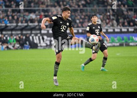 Borussia Park Moenchengladbach Allemagne, 25.10.2025, Football : Bundesliga saison 25/26 journée 8, Borussia Moenchengladbach (BMG, blanc) vs FC Bayern Muenchen (FCB, schwarz)   Tom Bischof (FCB) Banque D'Images
