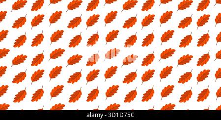 Modèle sans couture avec des feuilles de chêne d'automne dans des tons orange. Parfait pour le papier d'emballage saisonnier, les textiles et les arrière-plans. Illustration de Vecteur