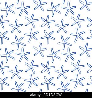 Un arrière-plan superbement conçu avec un motif étoile de mer bleue captivant Illustration de Vecteur