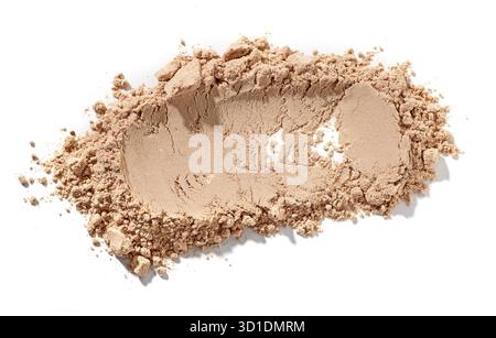 poudre de protéine végétalienne aromatisée au chocolat isolée sur fond blanc Banque D'Images