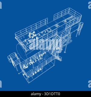 Modèle de structure industrielle. Vecteur Illustration de Vecteur