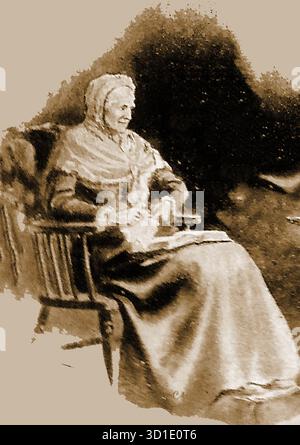 1897, une vieille dame en vêtements typiques de l'époque Banque D'Images