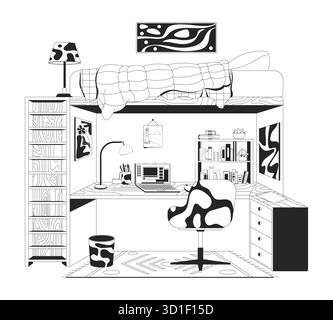Illustration éclectique du contour du lit de lissage Illustration de Vecteur