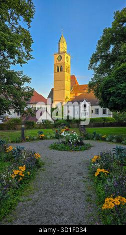 Nikolaus Minster à Uberlingen, Allemagne. C'est la plus grande église gothique sur le lac de Constance et un symbole de la ville Banque D'Images