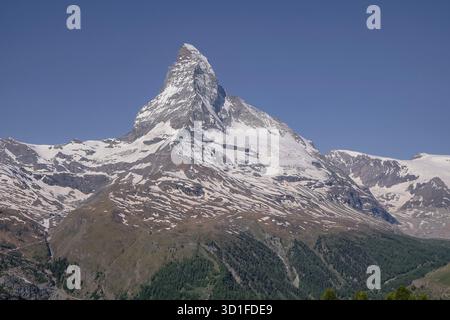 Vue panoramique depuis Sunnegga - le magnifique Mont Cervin, la célèbre et emblématique montagne suisse dans les Alpes, Zermatt, Valais, Suisse Banque D'Images