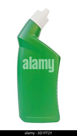 Bouteille verte de nettoyant pour toilettes. Bouteille verte de nettoyant pour cuvette de toilette Banque D'Images