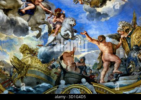 Prix de Mars dans le Palais Pitti Florence Italie par Pietro da Cortona 1596/7 - 1669 a été un peintre Baroque Italien et architecte.( dans l'ancienne religion romaine et du mythe, Mars était le dieu de la guerre gardien agricole ) Gardien de soldats et paysans, dieu de la guerre, de la destruction, et de la masculinité. Banque D'Images