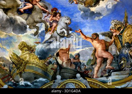 Prix de Mars dans le Palais Pitti Florence Italie par Pietro da Cortona 1596/7 - 1669 a été un peintre Baroque Italien et architecte.( dans l'ancienne religion romaine et du mythe, Mars était le dieu de la guerre gardien agricole ) Gardien de soldats et paysans, dieu de la guerre, de la destruction, et de la masculinité. Banque D'Images