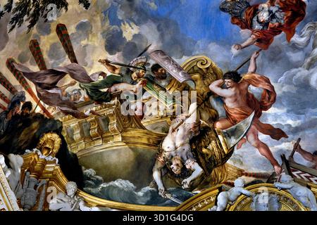 Prix de Mars dans le Palais Pitti Florence Italie par Pietro da Cortona 1596/7 - 1669 a été un peintre Baroque Italien et architecte.( dans l'ancienne religion romaine et du mythe, Mars était le dieu de la guerre gardien agricole ) Gardien de soldats et paysans, dieu de la guerre, de la destruction, et de la masculinité. Banque D'Images