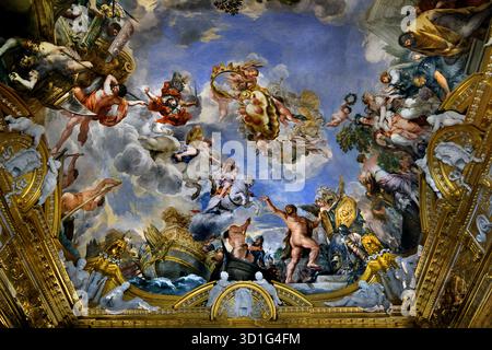 Prix de Mars dans le Palais Pitti Florence Italie par Pietro da Cortona 1596/7 - 1669 a été un peintre Baroque Italien et architecte.( dans l'ancienne religion romaine et du mythe, Mars était le dieu de la guerre gardien agricole ) Gardien de soldats et paysans, dieu de la guerre, de la destruction, et de la masculinité. Banque D'Images