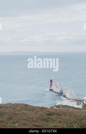 The Needles, île de Wight, Angleterre, Royaume-Uni. Banque D'Images