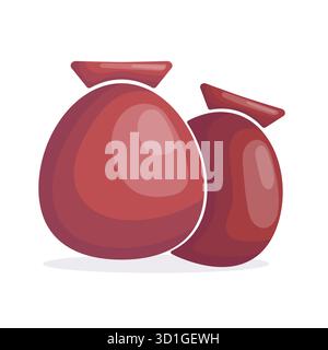 Illustration vectorielle de sacs cadeaux rouges de Noël Illustration de Vecteur