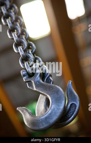 Crochets de grue industriels Banque D'Images