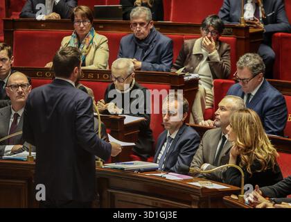 Saint Ouen, Paris, France. 28 octobre 2025. LE PREMIER MINISTRE Sébastien LECORNU lors d’une séance de questions-réponses à l’Assemblée nationale à Paris le 28 octobre 2025. (Crédit image : © Sadak Souici/ZUMA Press Wire) USAGE ÉDITORIAL SEULEMENT ! Non destiné à UN USAGE commercial ! Crédit : ZUMA Press, Inc/Alamy Live News Banque D'Images