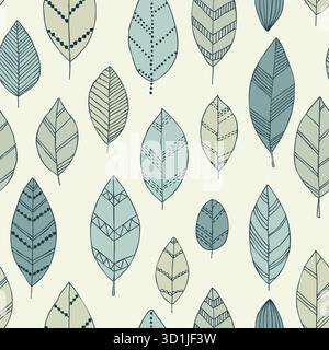 Magnifique motif de caniche sans couture avec croquis de feuilles vintage. Design arrière-plan cartes de voeux et invitations au mariage, anniversaire, fête des mères Illustration de Vecteur