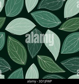 Magnifique motif de caniche sans couture avec croquis de feuilles vintage. Design arrière-plan cartes de voeux et invitations au mariage, anniversaire, fête des mères Illustration de Vecteur