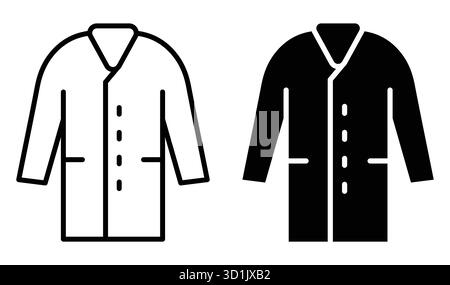 Ce motif présente une icône de blouse de laboratoire minimaliste en déclinaisons noir et blanc, idéale pour la santé et les thèmes liés à la médecine. Parfait pour la professionno Illustration de Vecteur