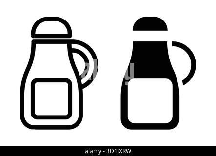 Illustration vectorielle simple montrant un contour et une conception de bouteille de ketchup remplie. Parfait pour les graphiques, les étiquettes et les publicités liés à l'alimentation. Illustration de Vecteur