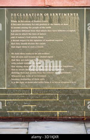 Seneca Falls, New York, honore la lutte pour l’égalité sur le site de la première Convention des droits de la femme en 1848 Banque D'Images