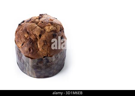Panettone italien traditionnel isolé sur fond blanc Banque D'Images