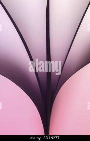 Papier rétro-éclairé plié formes pastel abstraites suitabe comme papier peint. . Faible profondeur de champ Banque D'Images