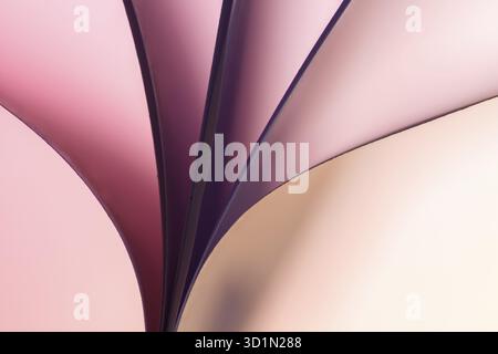 Papier rétro-éclairé plié formes pastel abstraites suitabe comme papier peint. . Faible profondeur de champ Banque D'Images