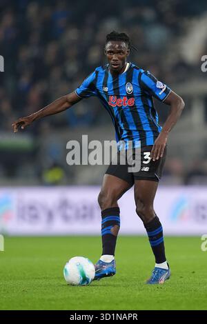 Bergame, Italie. 28 octobre 2025. Odilon Kossounou d'Atalanta lors du match de football Serie A entre Atalanta et AC Milan au New Balance Stadium de Bergame, au nord de l'Italie - mardi 28 octobre 2025. Sport - Soccer . (Photo de Spada/LaPresse) crédit : LaPresse/Alamy Live News Banque D'Images