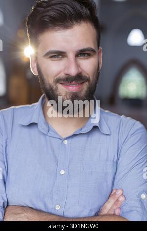 Handsome businessman smiling arabes confiant, Arabian Woman Banque D'Images