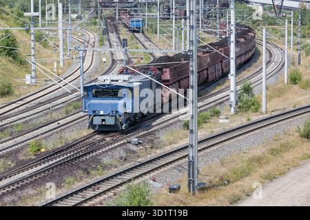 German train transportant des charbons bruns de Hambach mine à power plant Banque D'Images
