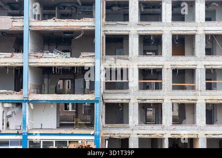 Démolition d'un ancien bâtiment hospitalier dans la ville hollandaise Zwolle Banque D'Images