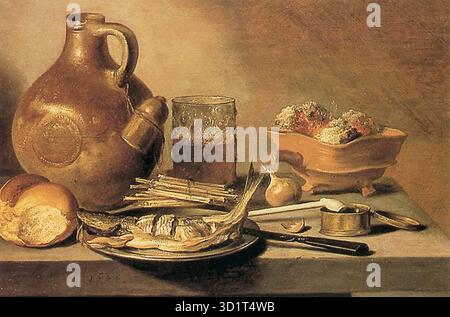 CLAESZ., Pieter (né vers 1597, Steinfurt, décédé en 1661, Haarlem) nature morte 1644 huile sur toile collection privée --- mots-clés : ------------- Auteur : CLAESZ., Pieter titre : Still-Life Time-line : 1601-1650 École : Néerlandais forme : type de peinture : Still-Life Banque D'Images