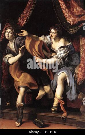 Cigoli (né en 1559, Villa Castelvecchi di Cigoli, décédé en 1613, Rome) Joseph et l'épouse de Potiphar 1610 huile sur toile Galleria Borghese, Rome Joseph était le fils aîné du patriarche hébreu Jacob et de Rachel. Ses nombreux frères aînés n'étaient strictement que des demi-frères, étant les fils de Léa ou de servantes. Les événements de son histoire de vie romantique ont été continuellement représentés dans l'art chrétien à partir du vie siècle. L’Église médiévale voyait les épisodes de sa vie comme une préfiguration de la vie du Christ, et c’est à cela qu’il doit sa place importante dans Christian compris Quand en Egypte Banque D'Images