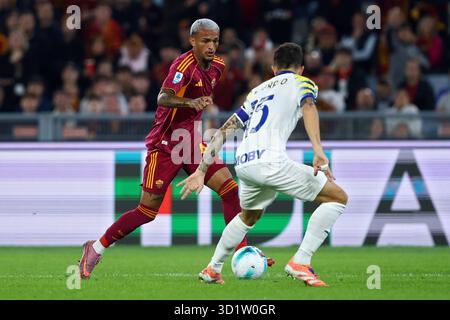 Rome, Italie. 29 octobre 2025. Franca Wesley de Roma lors du championnat italien Serie A match de football entre AS Roma et Parme Calcio le 29 octobre 2025 au Stadio Olimpico à Rome, Italie - crédit : Federico Proietti / Alamy Live News Banque D'Images