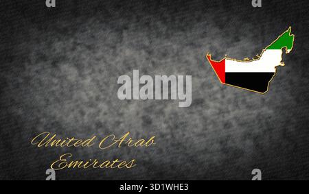 Symboles des Émirats arabes Unis, carte des Émirats arabes Unis Banque D'Images