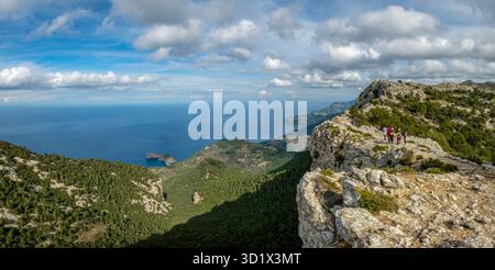 Promeneurs sur le Camí de s'Arxiduc Banque D'Images