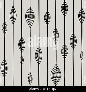Creative minimalist Hand Draw Art abstrait grunge motif sans couture avec fond abstrait de ligne noire Illustration de Vecteur