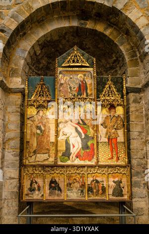 Retable de la Sainte Trinité, peinture de temple sur table, 15ème siècle, église du monastère de San Pedro, 11ème-12ème centurie Banque D'Images