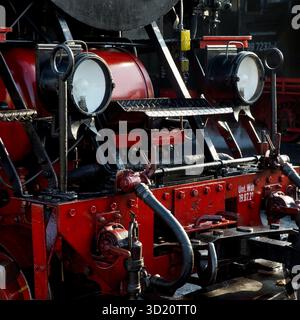 Détail d'une locomotive à vapeur, Harzer Schmalspurbahnen, abrégé HSB, chemin de fer romance, Wernigerode, Saxe-Anhalt, Allemagne, E Banque D'Images