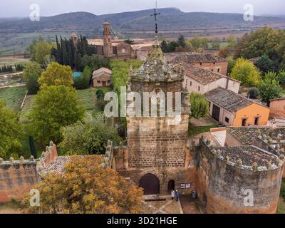 Monastère royal de Santa María de Veruela, abbaye cistercienne du XIIe siècle, entrée du complexe, Vera de Moncayo, Saragosse pr Banque D'Images