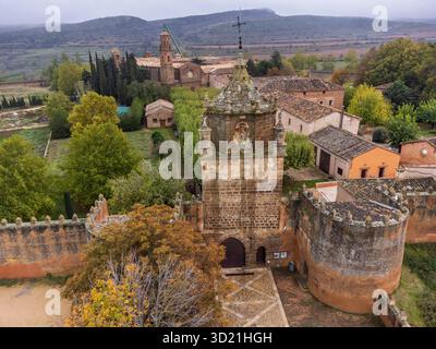 Monastère royal de Santa María de Veruela, abbaye cistercienne du XIIe siècle, entrée du complexe, Vera de Moncayo, Saragosse pr Banque D'Images