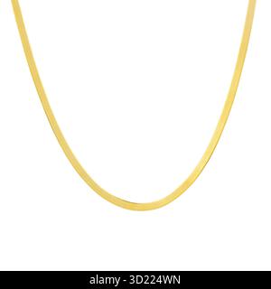 Chaîne dorée sur fond blanc. Catalogue de bijoux. Banque D'Images